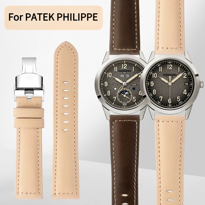 Patek Philippe Watch Calatrava - Pulseira de relógio estendida em couro