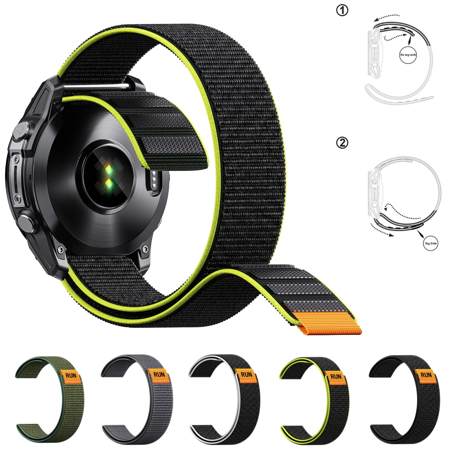 Sport Loop Velcro - Pulseira de Relógio Ultra Leve Sem