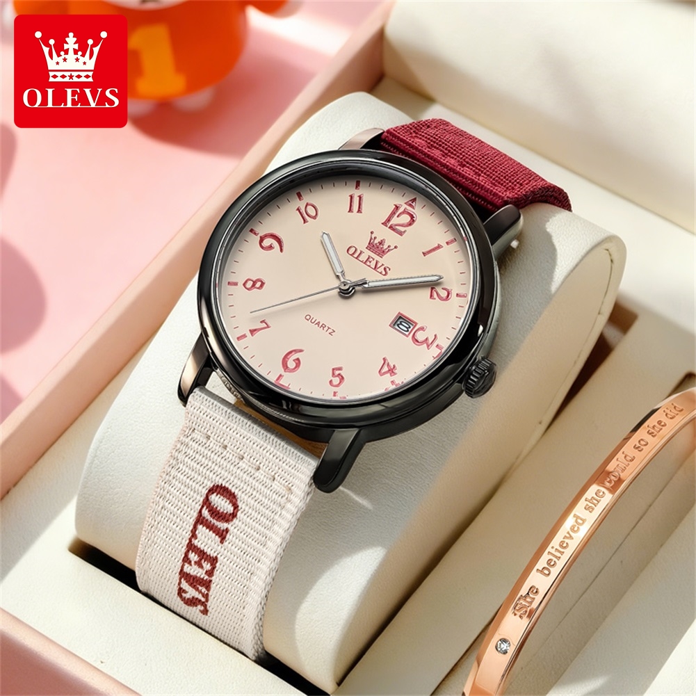 Canvas Strap Watch - Relógio de Quartzo OLEVS Novo e