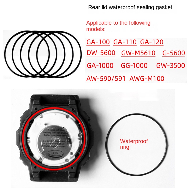Casio Watch G-Shock Ga-2100 - Tampa traseira anel à prova d'água