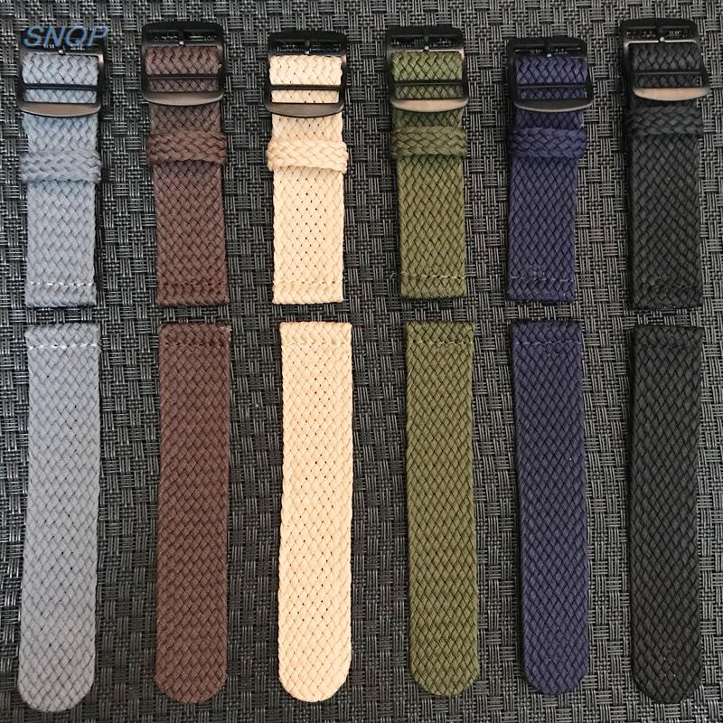 20mm 22mm preto marinho cor só - Perlon Strap Woven avaliação e preço