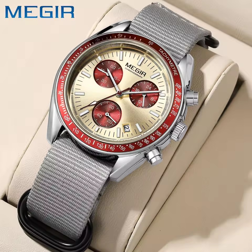 Megir 2247 relógio de quartzo  - Canvas Strap Watch avaliação e preço